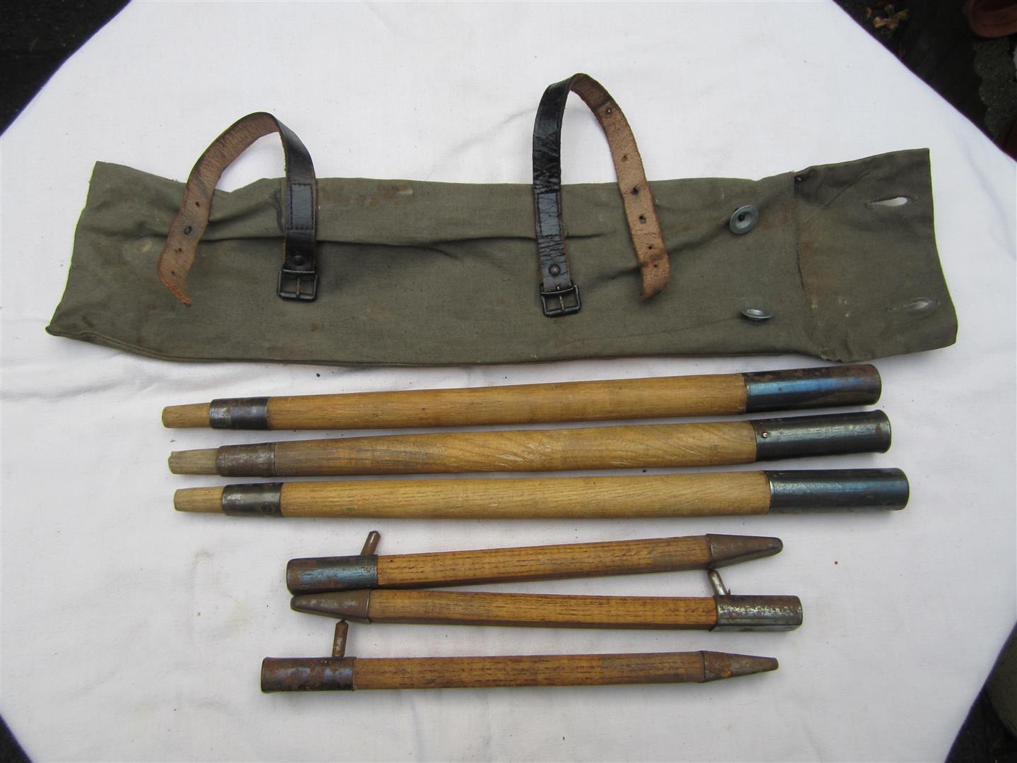 WW1 German Tent Pole Bag Complete